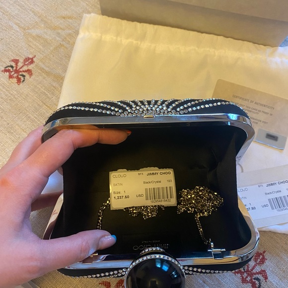 Cloyd Satin Sunburst Jimmy Choo Clutch - Picture 5 of 6